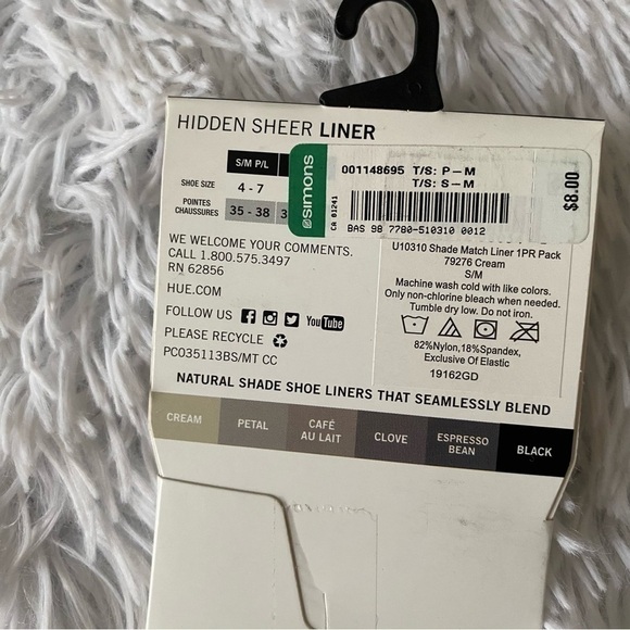 𝅺HUE NWT 2 x Hidden Sheer Sock Liner Nude Aloe Infused - Picture 4 of 6